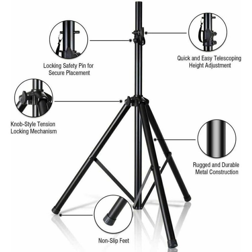 Tripod Speaker Stand 1pc 132LB Stage Monitor Mount DJ 5Core SS HD 1PK